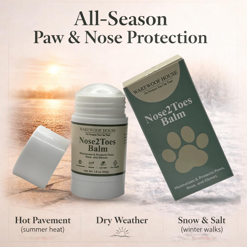 Nose2Toes Paw & Nose Balm Stick (1.4 oz / 40g) | Natural Paw Protection | Warewoof House