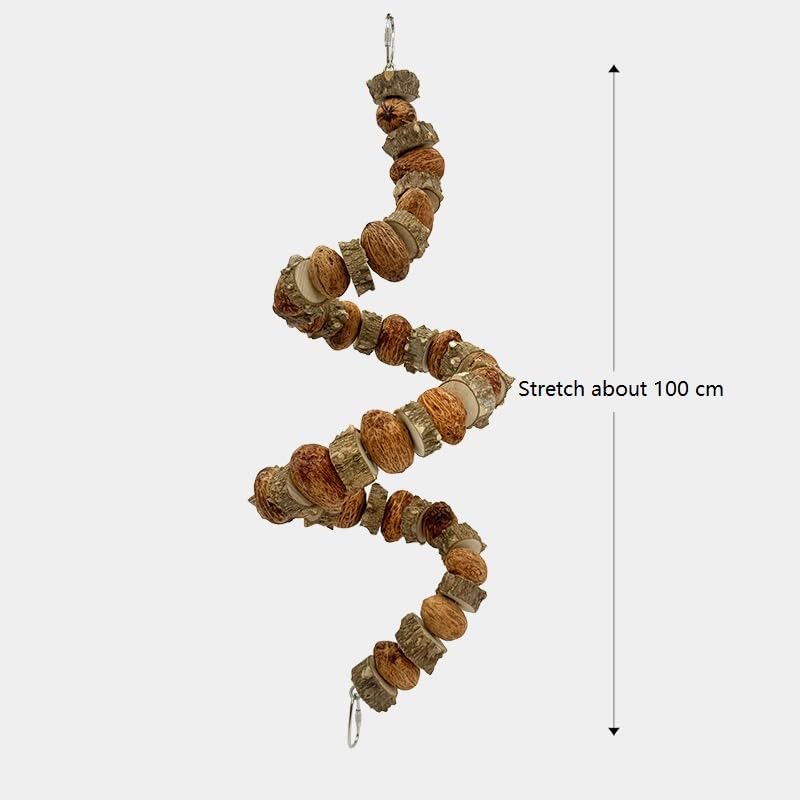 39" Prickly Ash & Mango Wood Bird Toy | Natural Parrot Chew & Enrichment | Warewoof House