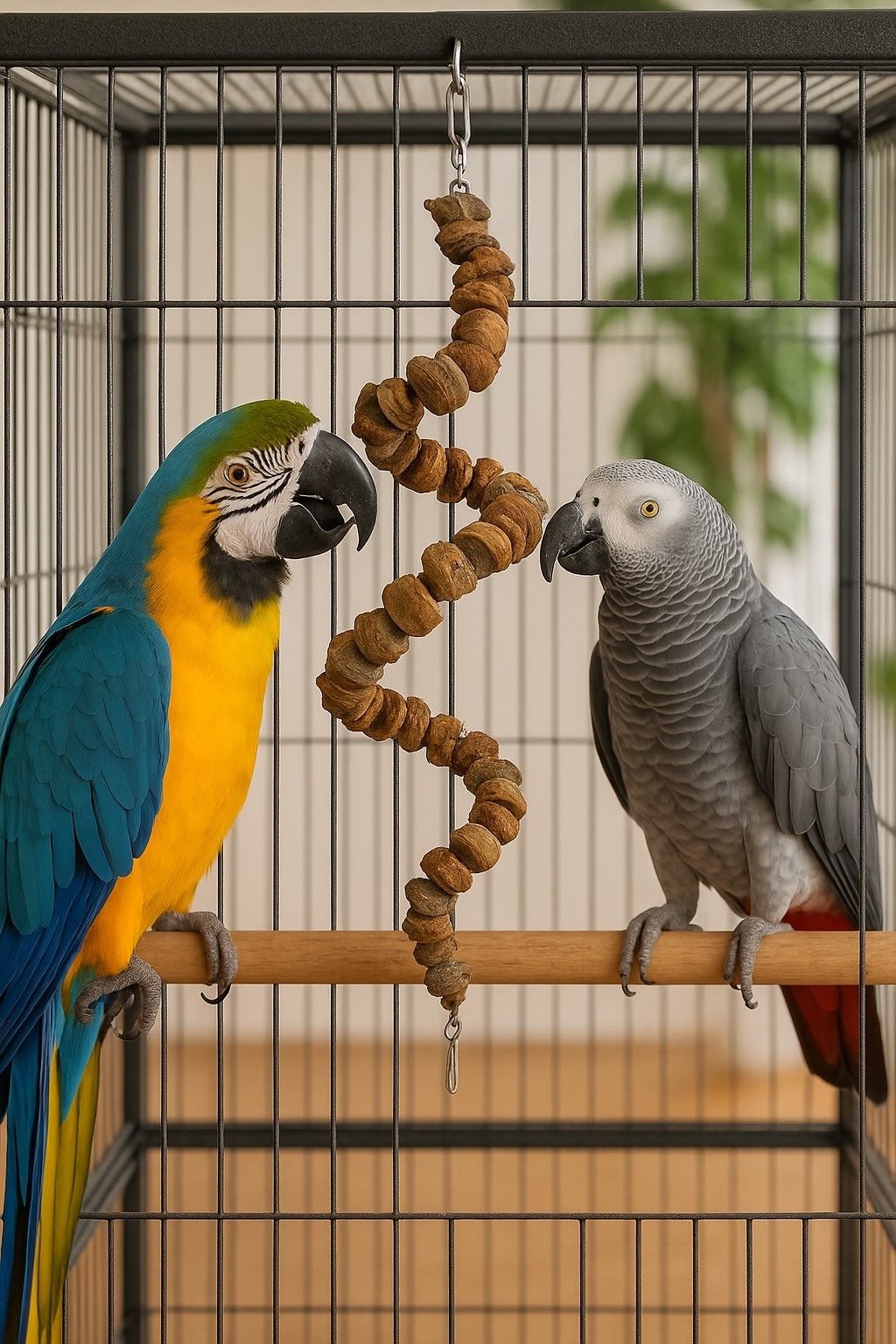39" Prickly Ash & Mango Wood Bird Toy | Natural Parrot Chew & Enrichment | Warewoof House